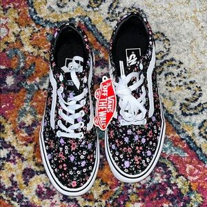 Vans Black Floral Sneakers